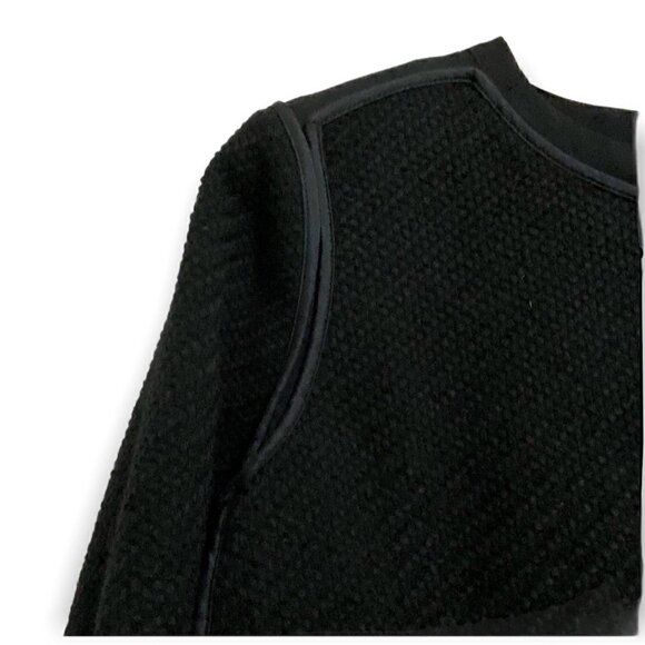 Vince Black Wool and Silk Boucle Overlay Jacket - Picture 9 of 14